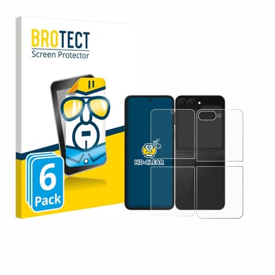 BROTECT - Screenprotector voor Samsung Galaxy Z Flip 7 FE (Voor+Achter) - Folie Beschermfolie transparant 6 Stuks