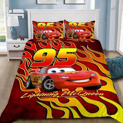 Lightning Mcqueen Beddengoed Sets Cartoon Cars Dekbedovertrek Jongen Kinderen Beddengoed Beddengoed Cadeau Cars Thema Dekbedovertrek AU Single(140*210cm)3pcs
