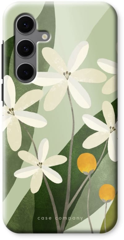 Case Company® - Hoesje geschikt voor Samsung Galaxy S24 FE hoesje - Ivory bloom - Tough Case - Maximale Bescherming alle Kanten en Schermrand