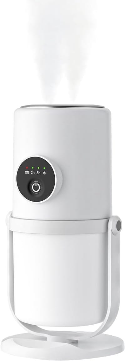 Mini Luchtbevochtiger-Luchtbevochtiger Slaapkamer-Draadloze Bevochtiger-USB Oplaadbaar-Stil-Nachtlampje-Timer -Wit
