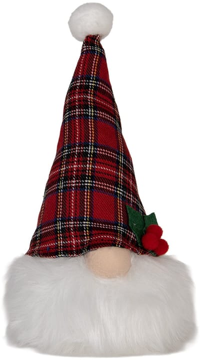 Clayre & Eef Kerstdecoratie met LED-verlichting Kabouter 10x10x25 cm Rood Synthetisch