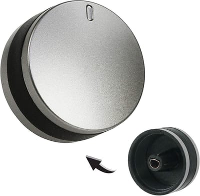 Draaipook Voor Ovenfornuis 40 mm Kunststof Zilver Zwart