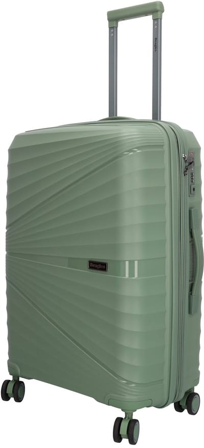 Beagles Travel Koffer - Middenmaat - Hardschalig - TSA-slot - Expandable - Zwenkwielen - Reiskoffer - Natuur groen