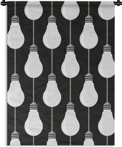 Wandkleed - Wanddoek - Gloeilampen - Licht - Patronen - 90x120 cm - Wandtapijt