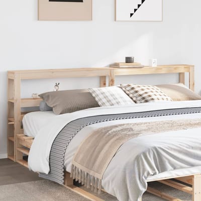 vidaXL - Hoofdbord - met - schappen - 180 - cm - massief - grenenhout