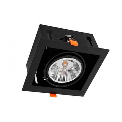OutledTL LED AR111 inbouwarmatuur - vierkant 190x190x105 - 1 stuk - zwart met GU10 fitting