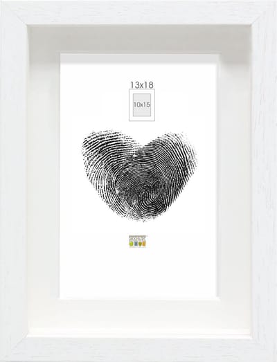 Deknudt Frames Fotolijst - wit met passe-partout - 10x15 cm / 13x18 cm