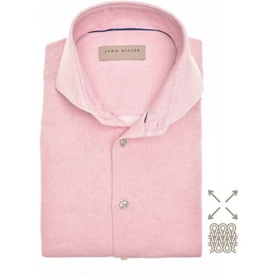 John Miller Overhemd Cutaway Collar Mélange Jersey Stretch Roze / male