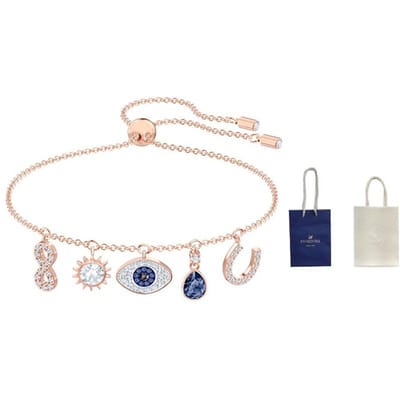 Swarovski Symbolica Lucky Evil Eye Roségoud Verguld Armband Damesarmband Blauw 5497668 Box (Random Color) white