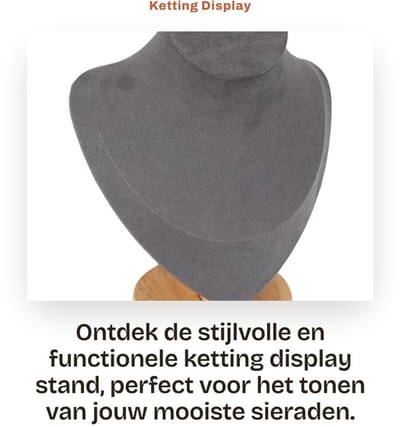 Dailygoods- Sieradenbuste 6.9 inch - Display Houder - Sieradenrek - Mannequin - Flanellen - Voor Winkel/Thuis - Sieradenhouder