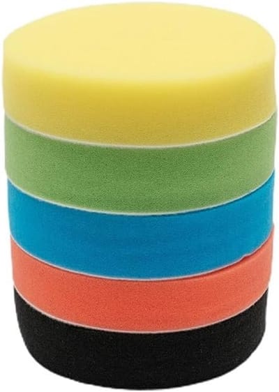 Polijstschijven Set - Schuurschijven - Auto Onderhoud - Vijf Kleuren - 125mm Diameter - Assorti