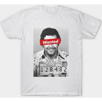 T-shirt femme Wanted Pablo Escobar imprimé Harajuku Kawaii T-shirt été manches courtes femme T-shirt haut T-shirt S blanc