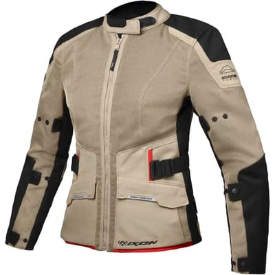 Ixon M-Njord L Sand Zwart Rood Dames Textiele Motorjas - Jas