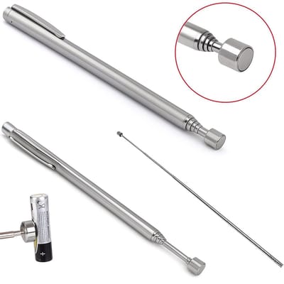 Uitschuifbare Telescopische Magneetpen I Magneetstok I 250 Gram Draagvermogen I 17 - 79 CM I Zilver