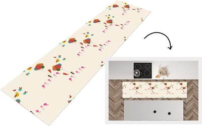 Keukenloper - Loper keuken - Meisjes - Ballonnen - Bloemen - Patronen - 200x50 cm - Keukenloper vinyl