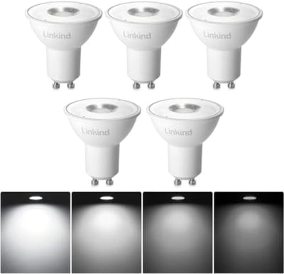 Dimbare LED-lampen GU10, 6 Watt, 640 Lumen, 5000K Koud Wit, 5 Stuks, Vervanging voor 75W Halogeenlamp