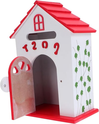 Houten Brievenbus - Suggestiebus Ideeënbus - Post Opslag - Wandmontage Ontwerp - 32 x 23.5 cm - Rood