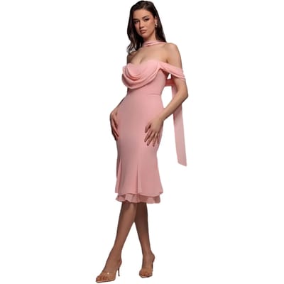 Vrouwen chiffon jurk Goddiva Midi