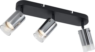 QAZQA drain - Moderne Plafondspot | Spotje | Opbouwspot - 3 lichts - L 38 cm - Gunmetal - Woonkamer | Slaapkamer | Keuken