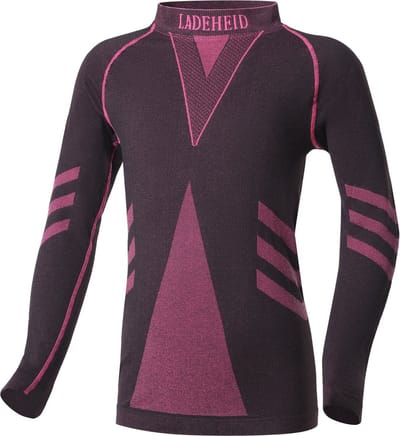 Ladeheid Kinderen Thermoshirt - Thermo ondergoed – Jongen - Meisje - Thermokleding - Longsleeve – Zwart/Roze – 158-164 – LA-LA40-KIDS-Top