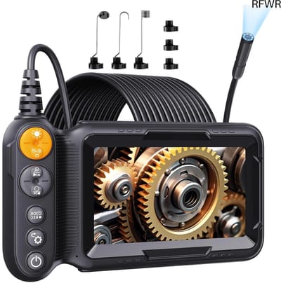 RFWR® Digitale Endoscoop-inspectiecamera met 5 inch HD-scherm en 8 LED-verlichting – IP67 Waterdichte Borescope voor Huis en Auto