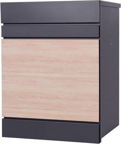 Pakketbox Brievenbus - Postbus Ontvanger - Veilige Pakket Ontvangst - Afsluitbaar Met 2 Sleutels - 44x35x58 cm - Houtdecor