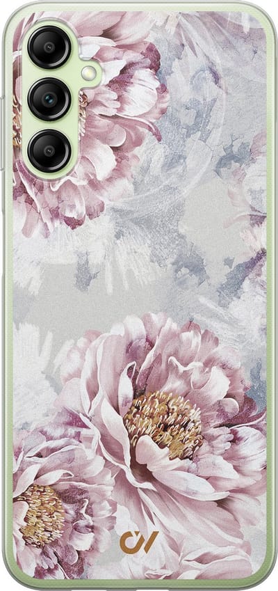 Hoesje geschikt voor Samsung Galaxy A14 5G hoesje - Floral Print - - Beige - - Casevibes