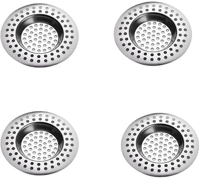 Dailygoods- Afvoerzeef Roestvrij Staal - Gootsteenzeef - Douchezeef - Haarvanger - Set van 4 - Duurzaam Materiaal