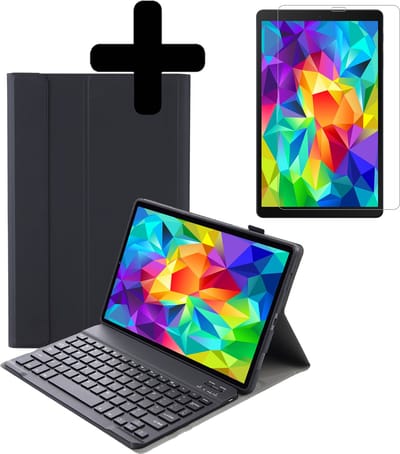 Hoesje - Geschikt voor Samsung Galaxy Tab A 10.1 (2019) - Met Screenprotector - Toetsenbord Case - Keyboard Book Cover - Hoes - Zwart