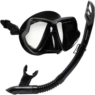 Atlantis Java Combo - Snorkelset - Duikbril - Snorkel - Volwassenen - Zwart/Zilver