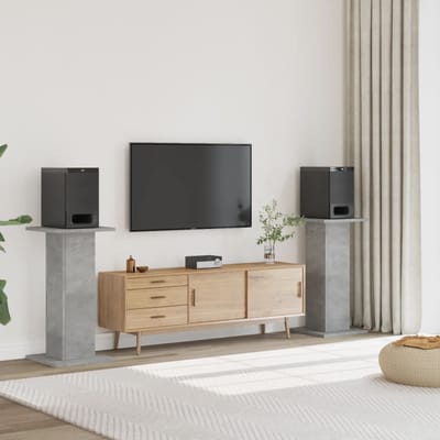 vidaXL - Speakerstandaards - 2 - st - 30x30x80 - cm - bewerkt - hout - betongrijs