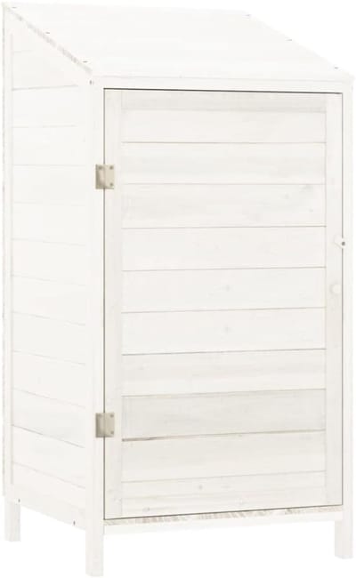 QIN® Tuinberging Hout - Tuinhuis Hout - Tuinkast Hout - Wit - 56cm x 52cm x 112cm