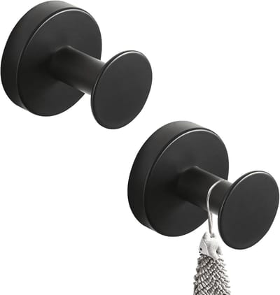 Zuignap Haken - Sterke Haken - Opbergen Zonder Boren - Roestvrij Staal - 2 Stuks - Zwart