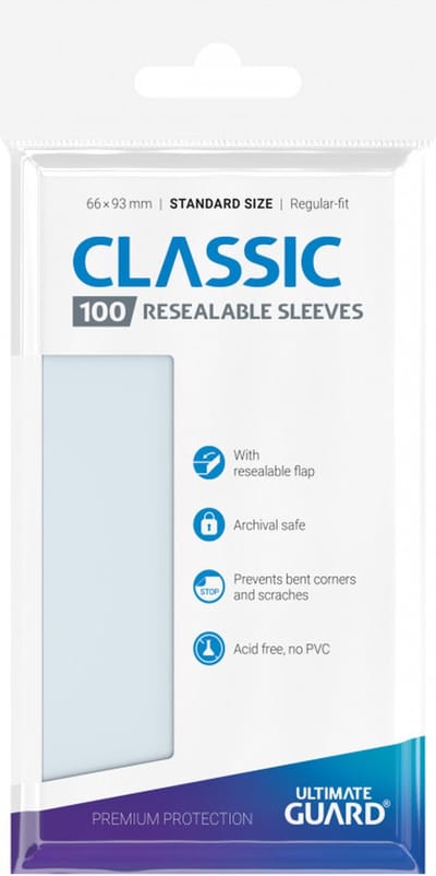 Ultimate Guard Classic Sleeves Standard Size (100) - Resealable
