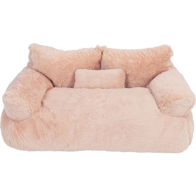 Huisdier Sofa Bed Warm Zacht Comfortabel Afneembaar Wasbaar Anti-Slip Onderkant Kat Sofa Bed voor Katten Honden M beige