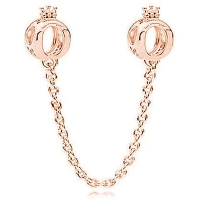 Nieuwe Zirkonia Kroon Hanger Bedel Veiligheidsketting Past Originele Mode Bedels Zilverkleur Armband Vrouwen Meisje Sieraden Custom beige