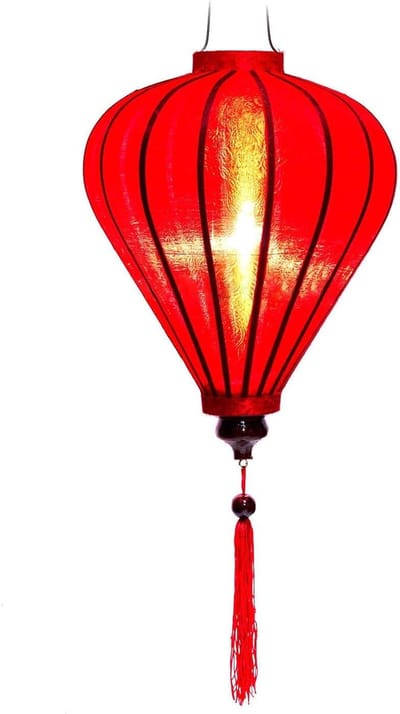 Zijden Lampion - Decoratieve Lantaarn - Huis Versieren - Handgemaakt Ambacht - 29 cm Diameter - Rood
