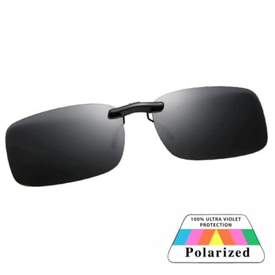 Fako Sunglasses® - Clip On Voorzet Zonnebril - Overzet Clip-on - Polariserend - Polarized - Small - 135x37mm - Zwart