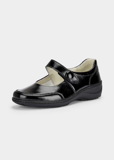 Leren ballerina's - lakzwart - Gr. 36 van Goldner Fashion