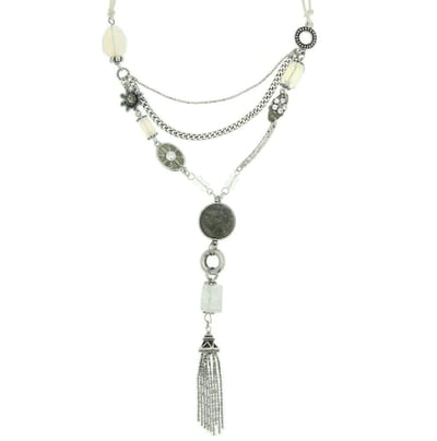 Behave - Double Layer Ketting met Hanger en Franje - Trendy Accessoire voor Elke Gelegenheid