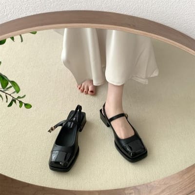Sandalen Dames Zomer Nieuwe Zachte Schoenen Alles-Match Dikke Hakken Vierkante Neus Mary Jane Schoenen Pumps Schoenen Voor Bruiloft Dames 36 gray