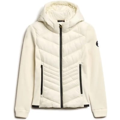 Superdry Storm-fleecejack met Capuchon Wit Grootte: 40