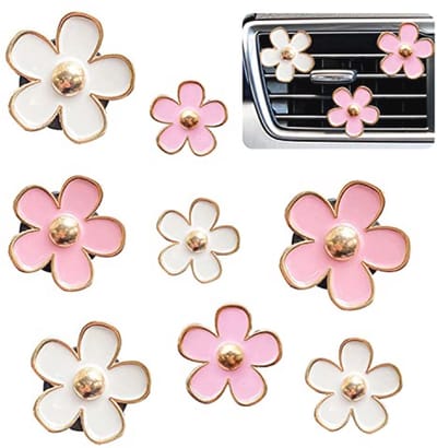 Leuke Auto Luchtverfrisser Ventilatieclips - 8 Stuks Bloemen Decoratie voor Auto, Thuis en Kantoor