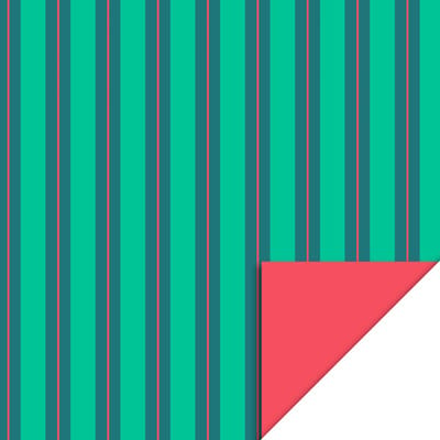 Het Inpakhuis - Inpakpapier - Cadeaupapier - Kadopapier - Stripe Chalk Green / Red - HOP - 70cm x 3m - Rol inpakpapier - Gestreept - Kerst
