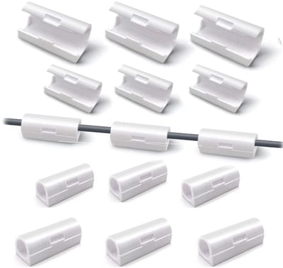 Dailygoods- Kabelclips Zelfklevend - 100 Stuks - Ronde Kabelhouders - Kabelbeheer Bureau - Max. Kabeldiameter 9 mm - Sterke Hechting