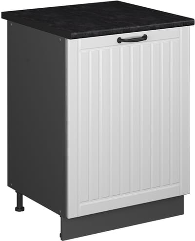 Vicco Keukenonderkast Fame-Line, Wit Landhuis/Antraciet, 60 cm 1 deur met werkblad