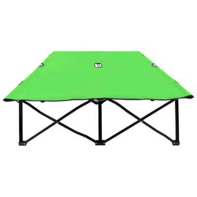 vidaXL - Ligbed - 2-persoons - inklapbaar - staal - groen