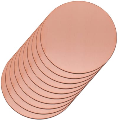 10x Ronde Koperen Plaatjes 20mm Diameter, 0.8mm Dik - Puur Koper Voor Sieraden & Hobby