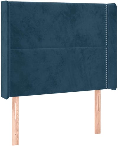 vidaXL - Hoofdbord - met - randen - 103x16x118/128 - cm - fluweel - donkerblauw