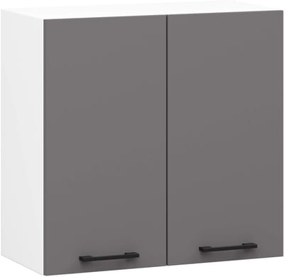 Keukenkast modulaire OLIWIA W60 H580 met 2 Deuren / Hangkast / Bovenkast / AKORD Furniture Factory / Wit - Grafietgrijs / 60 x 58 x 30 cm